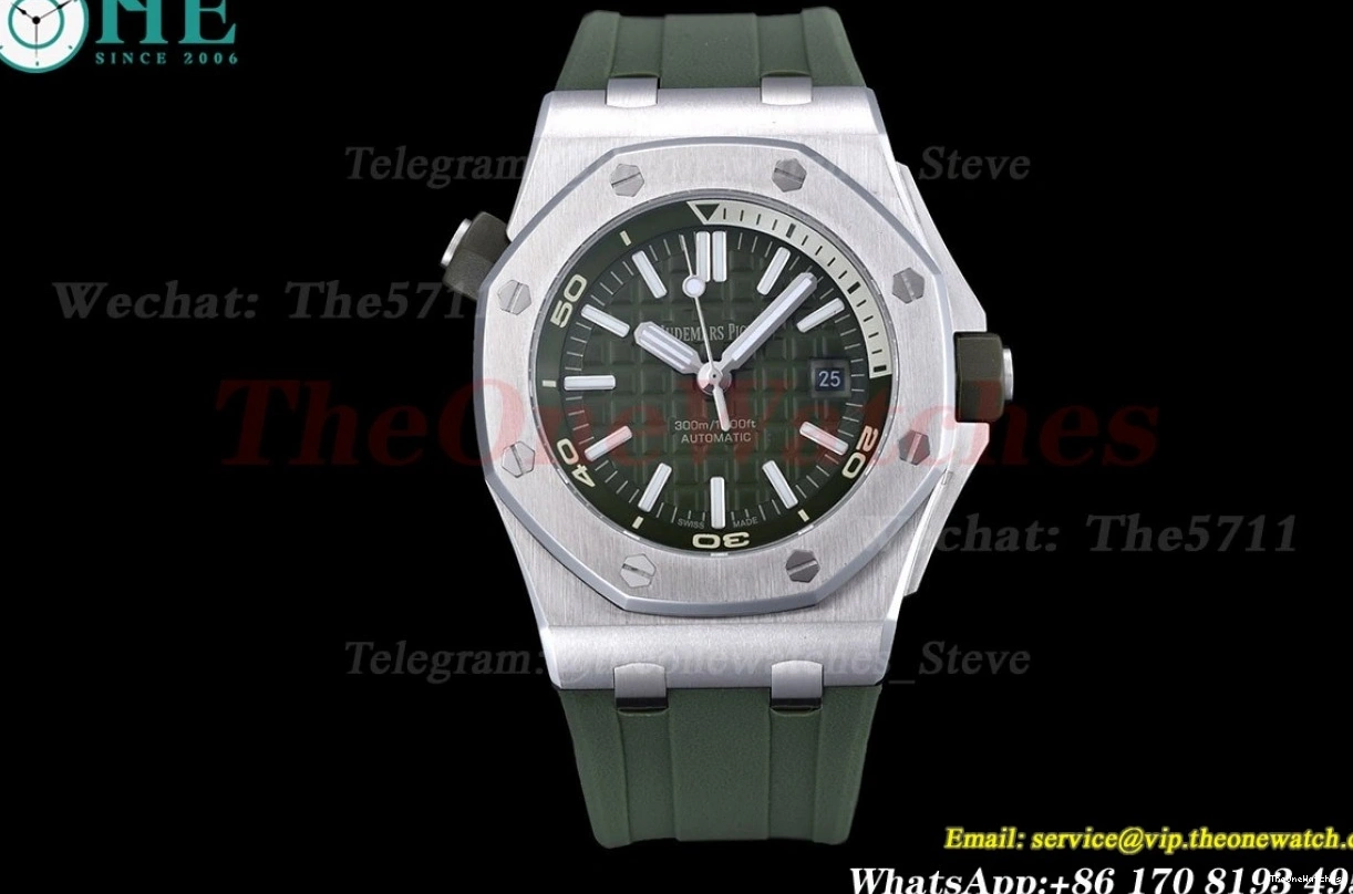 Offshore Stk SS Green Royal MY8215 GDF RU Oak 42mm 15710 Diver 0126